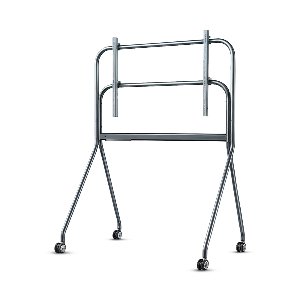 TREND Mobile TV Cart Stand - Steel Frame, Adjustable Height For Offices & Classrooms in White - Wheels, Anti-Bacterial Coating TREND Mobile TV Cart Stand - Steel Frame, Adjustable Height For Offices & Classrooms in White - Wheels, Anti-Bacterial Coating